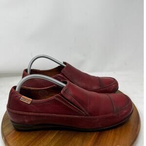 Pikolinos Men’s Red Leather Pull-On Casual‎ Comfort Loafers Size 42